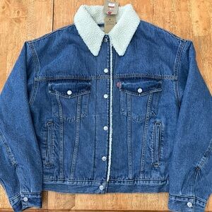Levi's Denim Sherpa Trucker Jacket